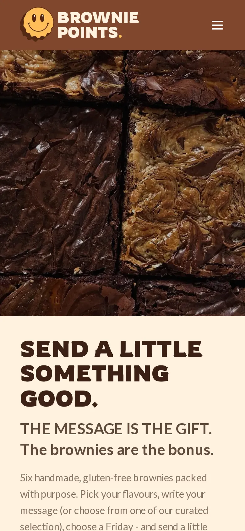Brownie Points home page on a phone